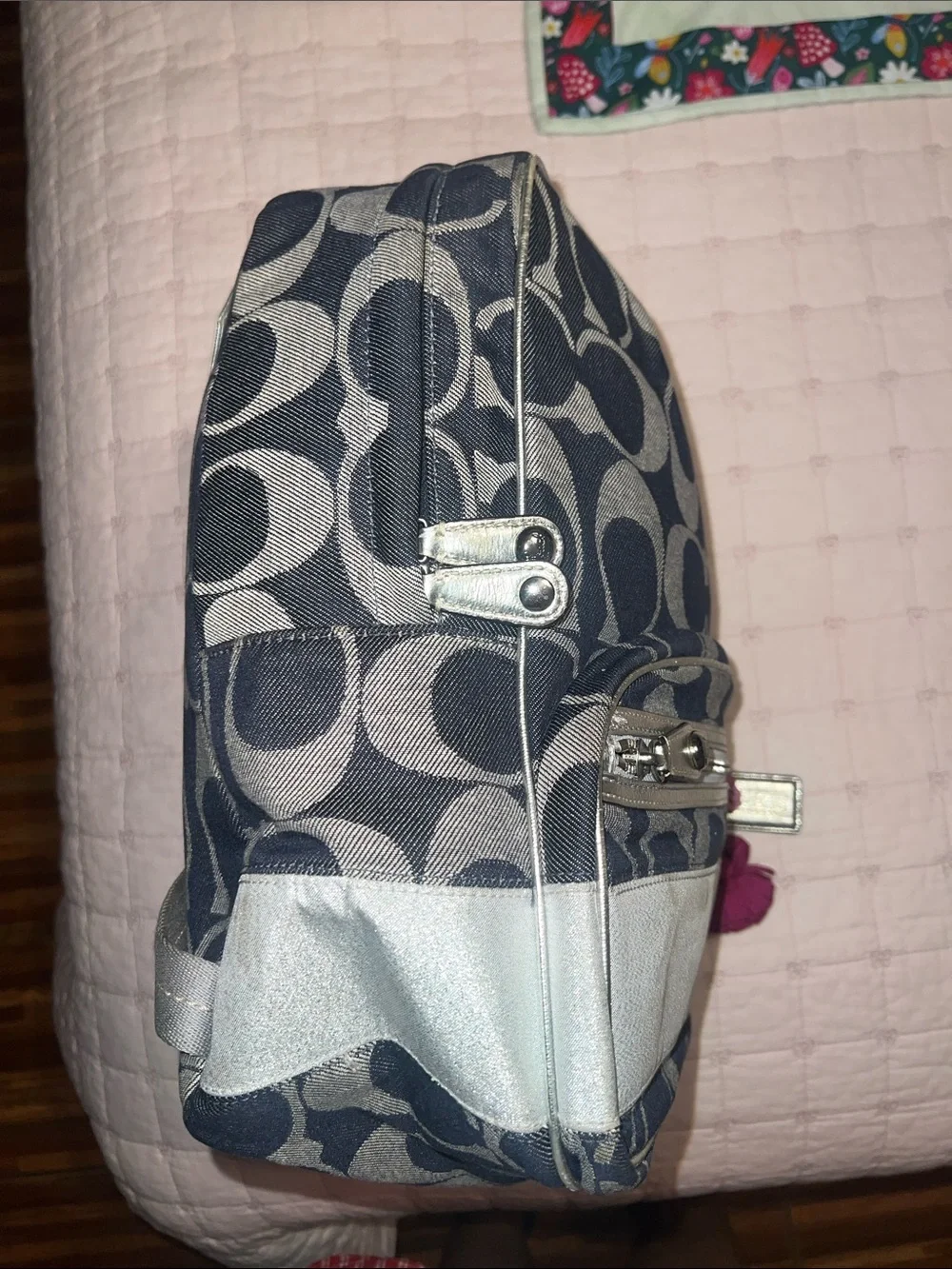 Coach Denim Backpack with Charms